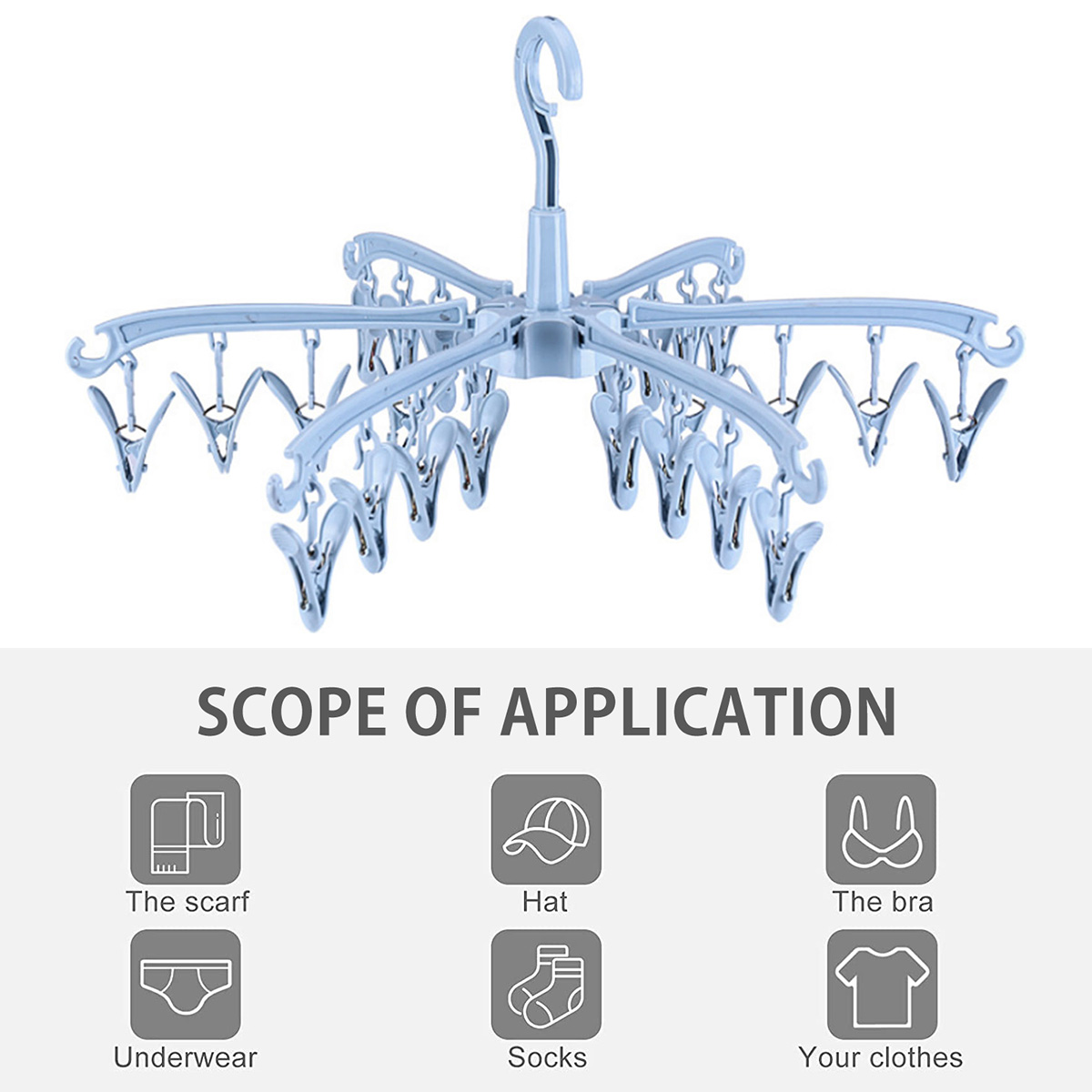 24 Clips Folding Clothes Dryer - Sock Organizer Tray 评论和价格