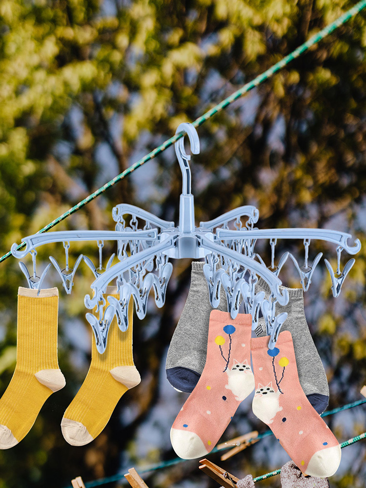 24 Clips Folding Clothes Dryer - Sock Organizer Tray 评论和价格