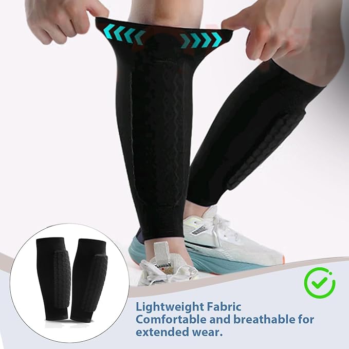 1 Pair of Soccer Shin Guards S - Compression Sleeve Calf 评论和价格