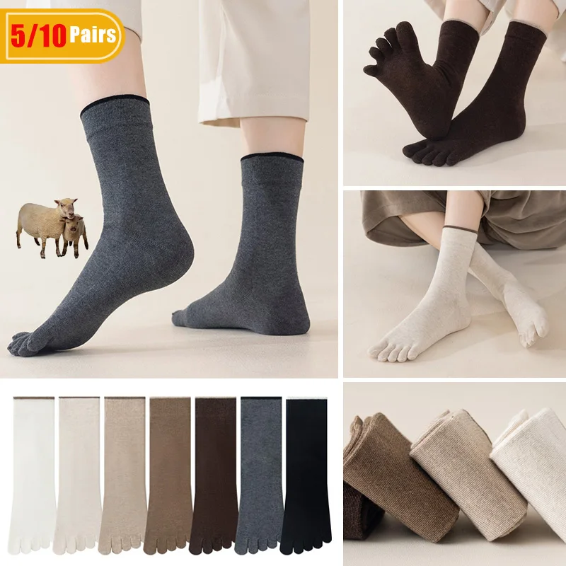 5/10 Pairs Men's Wool Toe Sock - Thermal Sock Winter 评论和价格